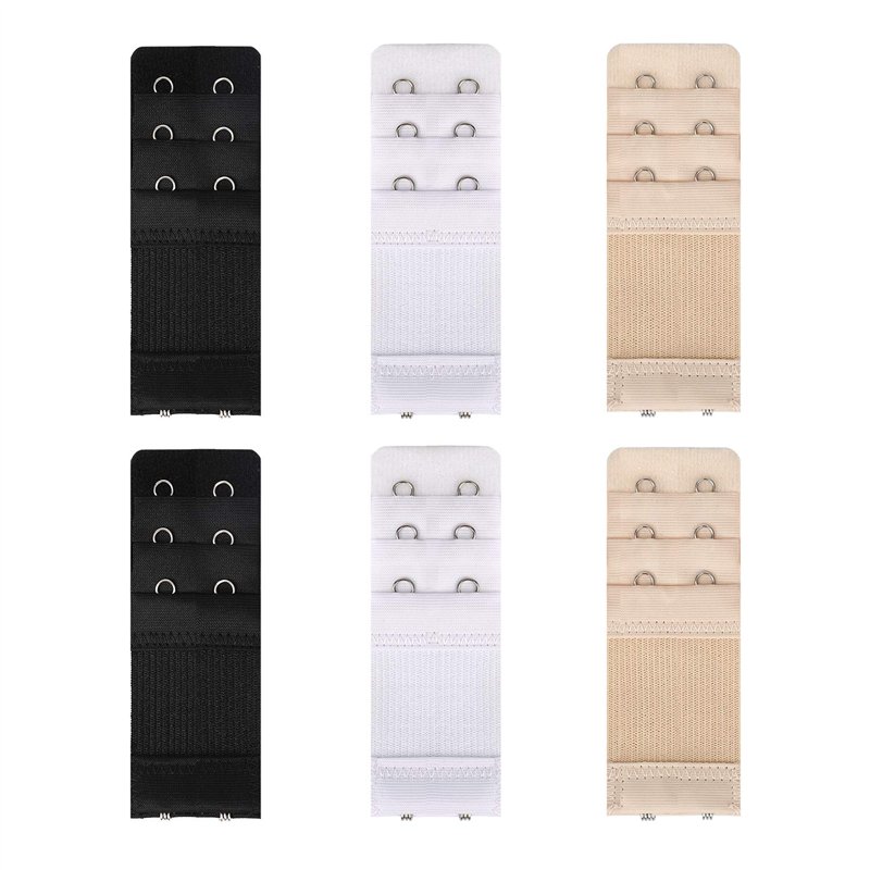 ISIYINER Extensions de Soutien-Gorge 6 Pièces Extension de Sangle de Soutien-Gorge Extensible Confortable pour Femmes, 3 Rangées