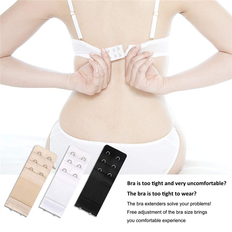 Image secondaire de ISIYINER Extensions de Soutien-Gorge 6 Pièces Extension de Sangle de Soutien-Gorge Extensible Confortable pour Femmes, 3 Rangées