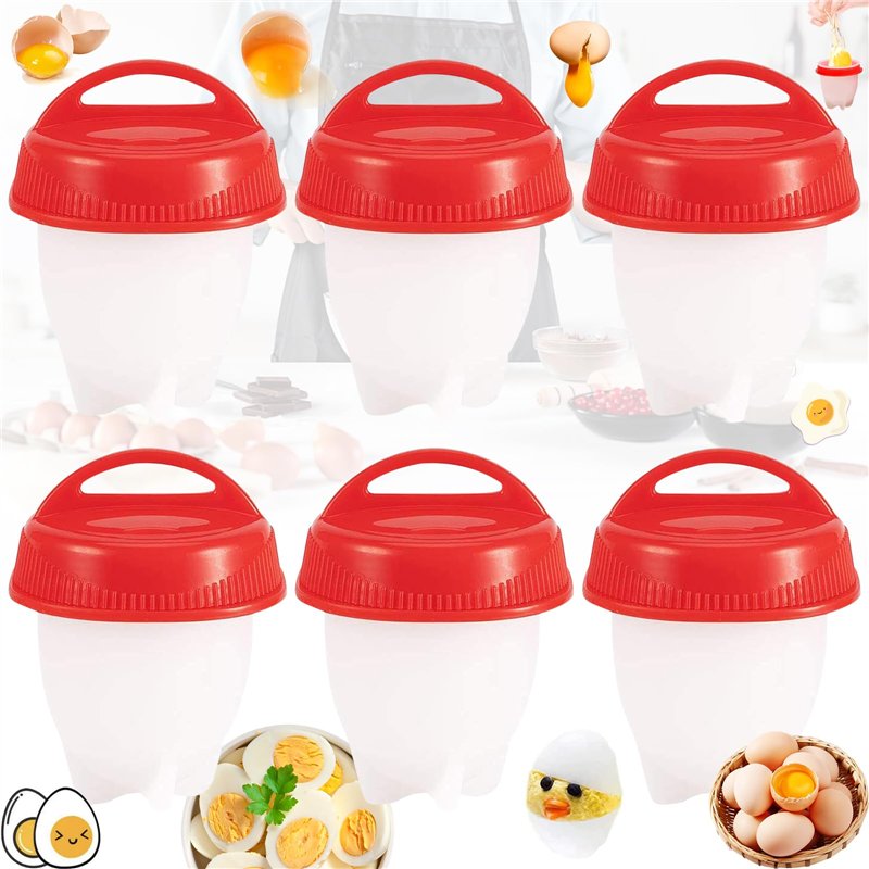 dcas 6 Pièces Cuiseur d'Oeufs Coquetier, Cuiseur À Œufs Rapide En Silicone, Chaudière à Oeufs Ensemble, Chaudière à Oeufs, Réuti