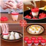 dcas 6 Pièces Cuiseur d'Oeufs Coquetier, Cuiseur À Œufs Rapide En Silicone, Chaudière à Oeufs Ensemble, Chaudière à Oeufs, Réuti