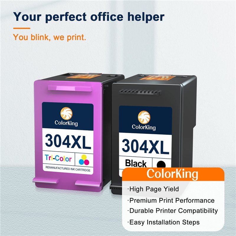 Image secondaire de ColorKing Cartouches d'encre Remanufacturées Remplacement pour HP 304 304XL pour Envy 5032 5030 5020 5010 DeskJet 2620 2622 2630
