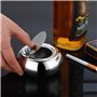 Cendrier avec couvercle, cigarette Ash support pour Home Office Décoration, acier inoxydable
