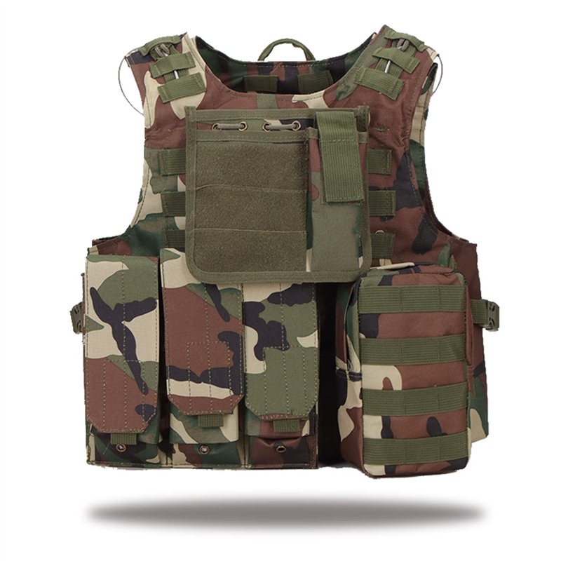 Gilet militaire tactique de chasse pour pour airsoft, Jungle Camo