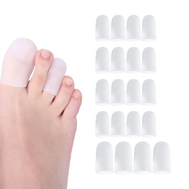 20 Pièces Protège Orteil en Gel,Capuchons Orteils Protections Doigt deTubes,Protecteurs d’Orteil en Silicone Pour Cors Ampoules 