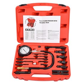 DHA Kit de Testeur de Pression Jauge de Cylindre Compression de Moteur Diesel 17 Pièces pour Tracteur de Voiture 1000 psi 70 bar