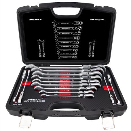 clés à cliquet articulées I Clé à cliquet à bout libre 8 à 32 mm I kit d’outillage 13 pièces