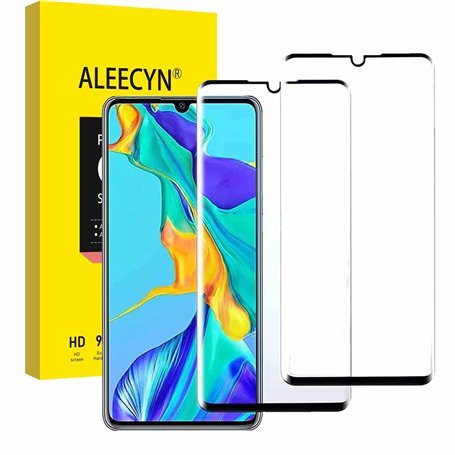 Aleecyn 2 Pièces Verre Trempé Compatible huawei p30 pro,3D Incurvé Film Vitre Protection Ecran