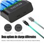 REACELL 4 Slots Chargeur de Piles Rapide pour AA AAA Piles Rechargeables Ni-MH, avec Indicateurs LED Intelligents