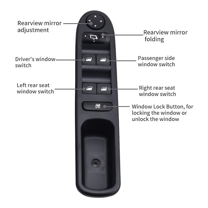 Image secondaire de ZEALfix Interrupteur Commande Leve vitre, Bouton pour Fenêtre 6554.KT pour 307 CC 3B SW