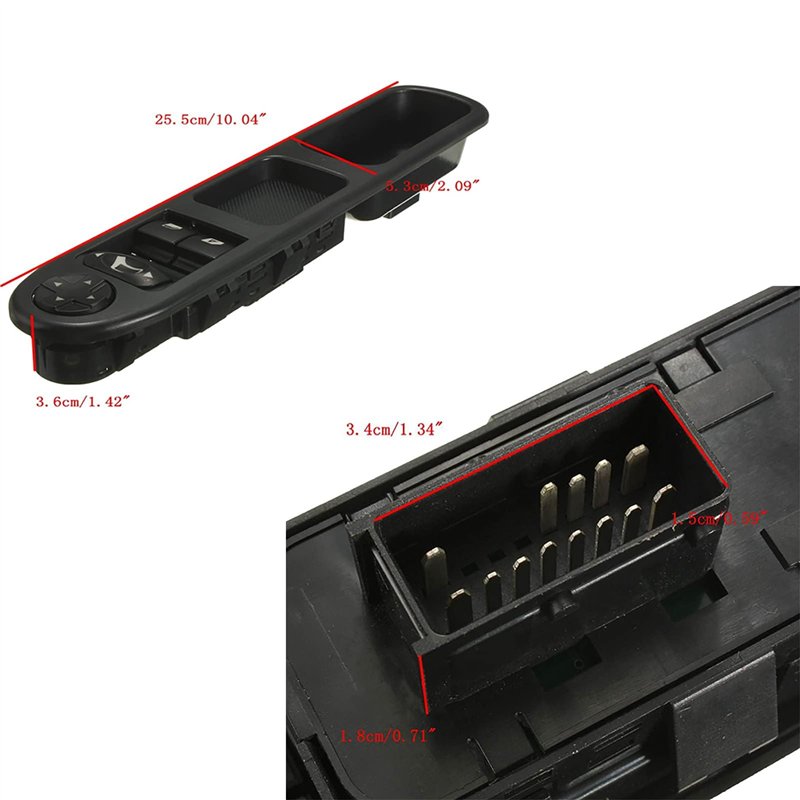 Image secondaire de Bouton Leve Vitre 207 ZEALfix 6554.QC Commande Reglage Retroviseur Electrique Fenetre Interrupteur Leve Vitre pour C3 Peuge -ot 