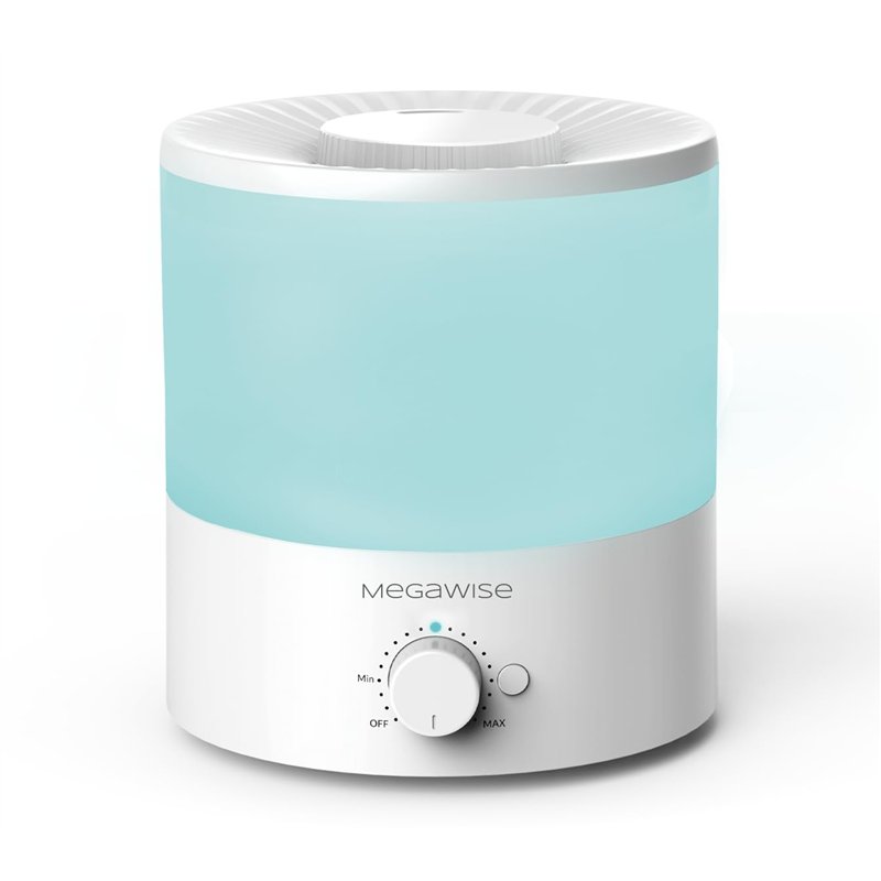 Megawise Humidificateur à brume froide pour chambre à coucher, de bébé, bureau et plantes - Diffuseur d'huiles essentielles 1,5 L 