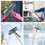 Nettoyeur de fenêtre professionnel 2 en 1 avec barre d'extension de 266 cm, lave-vitre télescopique, outils de nettoyage pour vi