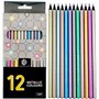 Madeki 12 Crayons de Couleur Métallisés pour Coloriages, Dessins et Faire des Cartes de Vœux
