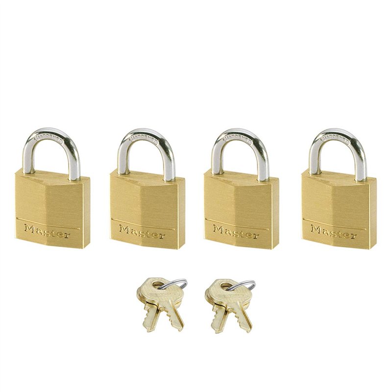 Master Lock Petits Cadenas [Clés communes] [Pack Familiale de 4] 120EURQNOP - Idéal pour les Sacs à Dos, les Bagages, les Valise
