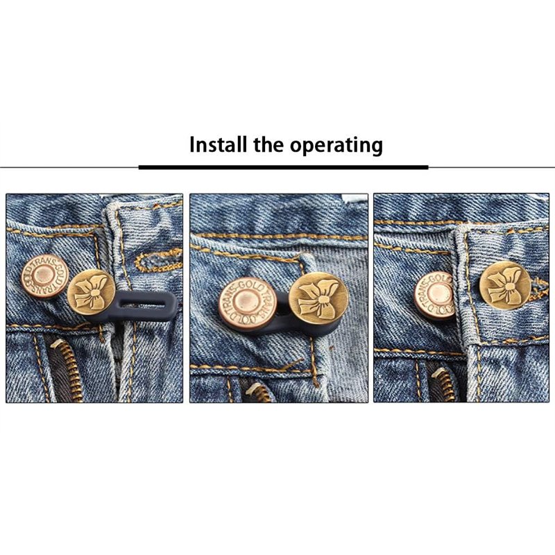 Image secondaire de 8 pcs Rallonges de taille élastiques pour pantalon