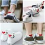 beifon 6 Paires Chaussettes Femme Coeur Fantaisie Chaussette Basses Femme Courtes Invisibles Socquettes Motif Coeur Rayure 35-38