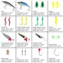 HONGXIN-SHOP Kit de Leurre 24 Pcs Leurres de Pêche Kit Souple Dure Appât Emerillons Crochets et Boîte de Rangement pour la Pêche