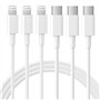 RCTech Câble USB C vers Lightning 1.8M -Lot de 3 [MFi Certifié] Charguer iPhone Charge Rapide Power Delivery pour iPhone 14/13/1