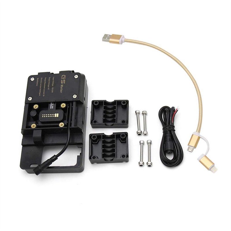 Carrfan Accessoires de Support de Navigation pour Téléphone Portable avec Chargeur USB pour BMW R1200GS LC et Adventure S1000XR 