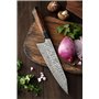 XINZUO 21.5cm Couteau de Chef en Acier Damas, Couteau de Cuisine Kiritsuke Couteau Professionnel -Manche en Bois de fer du Déser