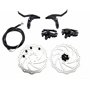 160mm Kit de freins à disque avant et arrière pour vélo Ensemble poignées/ câbles de frein Leviers de frein Kit de câbles