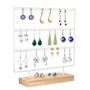 Organisateur de Boucle d'oreille, Support de Boucle d'oreille pour Boucles d'oreilles suspendues (66 Trous et 3 Couches)