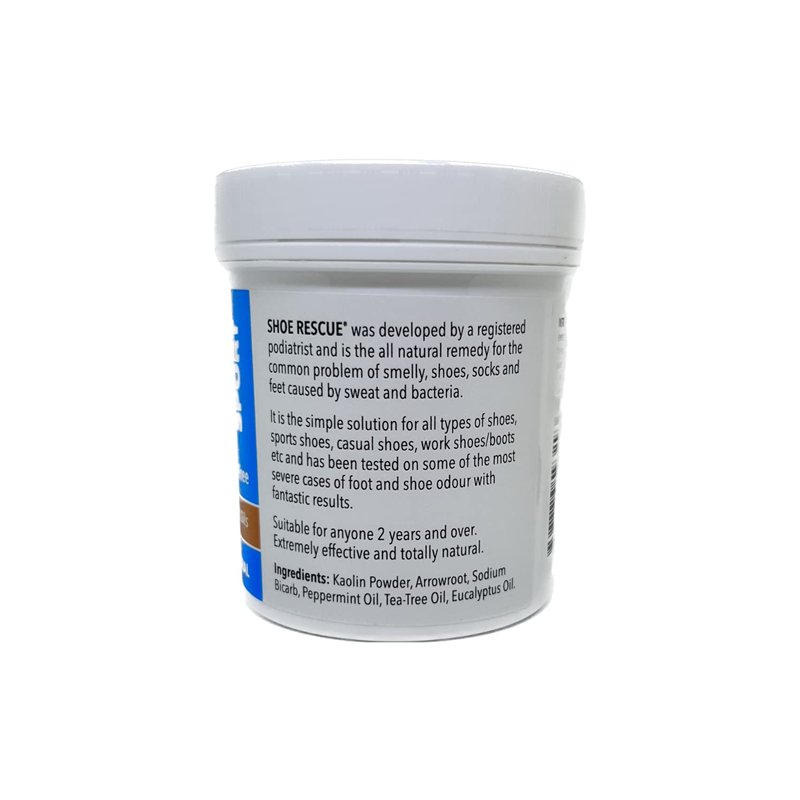 Image secondaire de Poudre pour pieds et chaussures 100g élimine les odeurs Développé par un podologue agréé Shoe Rescue est un remède déodorant naturel