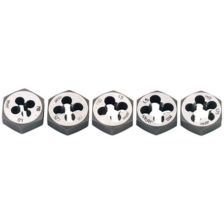 Draper D25-MM/A Lot de 5 Filières hexagonales Système métrique