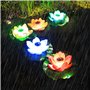 jindaaudio 4 Pièces Lampe Lotus de Bassin Flottant, Lampes Solaires à Capteur de lumière, Lampes de Pelouse étanches Extérieures