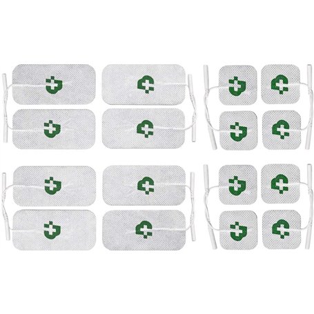 TESMED All Body Set de 16 Électrodes (8 Électrodes 50x50mm + 8 Électrodes 50x100mm) Compatibles avec Toutes Les Marques d'Électr