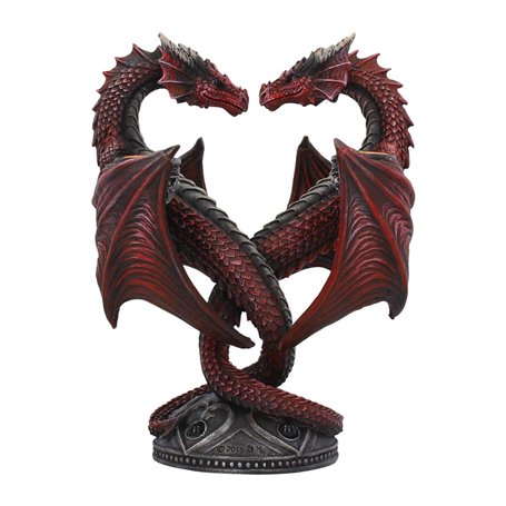 Nemesis Now Bougeoir en Forme de cœur de Dragon Anne Stokes - 23 cm - en résine - Taille Unique