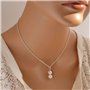 Jovono Boho Colliers avec collier de collier de couches de pendentifs simples et de perles pour femmes et filles (Argent)