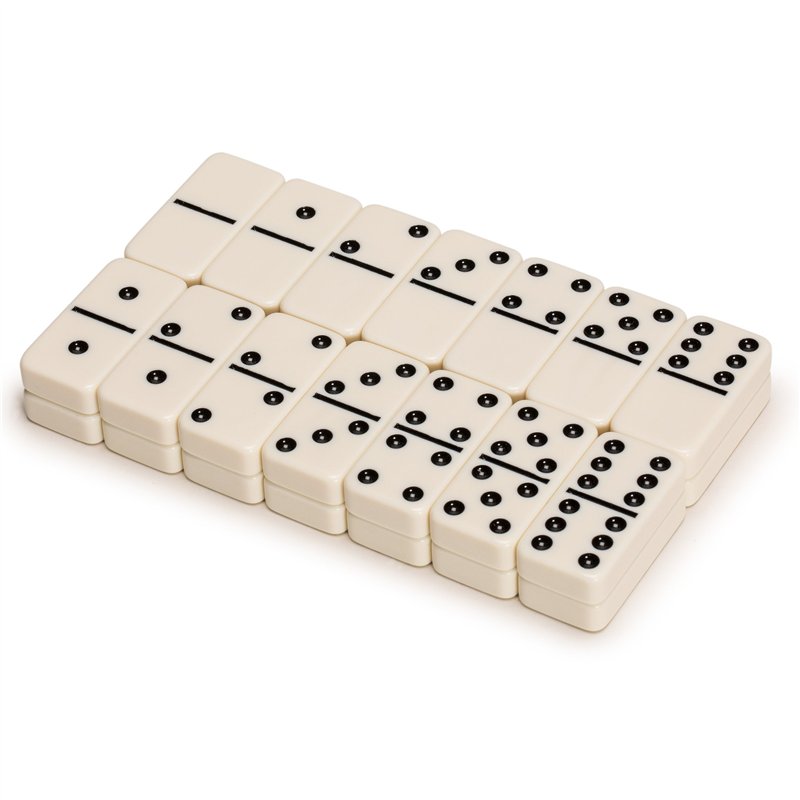 Image secondaire de Yellow Mountain Imports 28 Tiles Double 6 Dominoes (Pips/Dots) Game Set - Jumbo Tournament Size Dominos with Dark Oak Wood Case