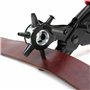 WORKPRO Pince Perforatrice avec 6 Tailles de Poinçon Interchangeables pour Tissu, Ceinture en Cuir, Sac, Plastique, Papier