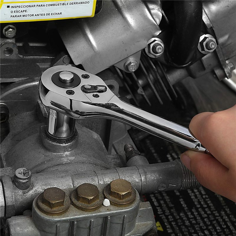 Image secondaire de WORKPRO Coffret de Douilles en Cr-V 1/4-inch et 3/8-inch et Clé à Cliquet de Dégagement Rapide (39-Pièce)