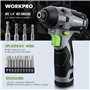 WORKPRO Visseuse à Choc sans Fil 12V avec Batterie 2,0A, Couple de 100N.m, 2000 tr/min, Clé à Choc avec Mandrin à Changement Rap