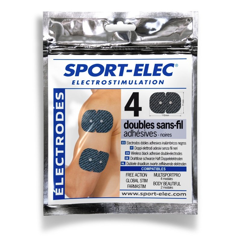 Sport-Elec Easf Lot de 4 electrode pour appareils Noir FR : Adultes (Taille Fabricant : Unique)