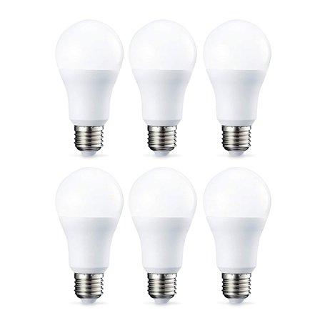 Amazon Basics Lot de 6 ampoules LED Culot Edison à vis E27 10 W (equivalent 75 W) Blanc chaud Intensité non variable