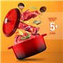 Nutrichef Cocotte en Fonte Émaillée-Cocotte Fonte de 5 Litres - Ustensiles de Cuisson Émaillée pour Cuisinière- Marmite Inductio