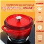 Nutrichef Cocotte en Fonte Émaillée-Cocotte Fonte de 5 Litres - Ustensiles de Cuisson Émaillée pour Cuisinière- Marmite Inductio