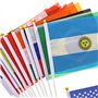 Juvale Drapeaux Pays du Monde Internationaux pour Bureau 21 x 13,9 cm avec Supports de 30 cm (Paquet de 24)