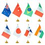 Juvale Drapeaux Pays du Monde Internationaux pour Bureau 21 x 13,9 cm avec Supports de 30 cm (Paquet de 24)