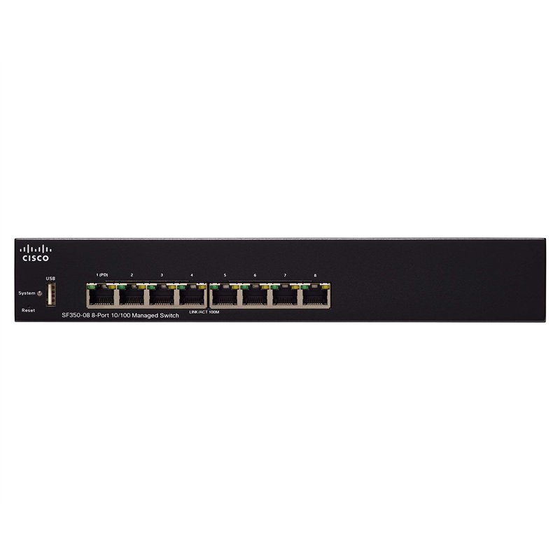Image secondaire de Cisco Commutateur géré SF350-08 avec 8 Ports 10/100, protection à vie limitée (SF350-08-K9-EU)