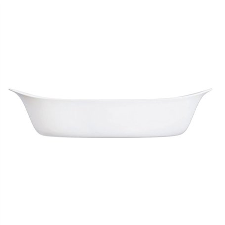 Luminarc - Plat ovale Blanc Smart Cuisine Carine 250°C - Plat à Four en Verre Innovant - Léger et Extra-Résistant - Nettoyage Fa