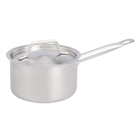 Amazon Basics Casserole avec couvercle Acier inoxydable avec revêtement aluminium 1.9 l