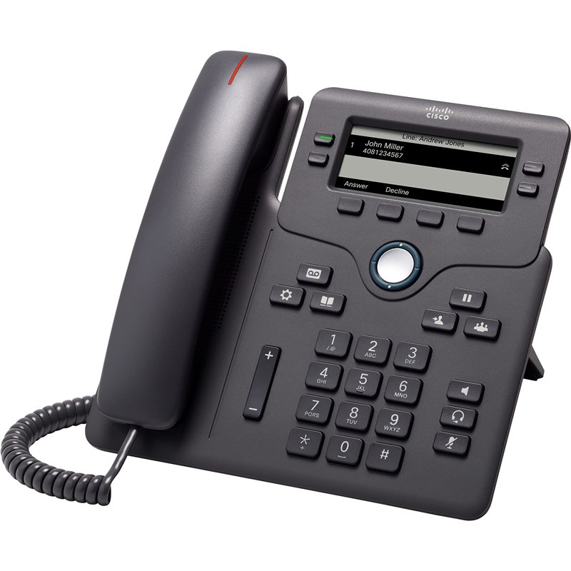Cisco 6851 téléphone Fixe Noir 4 Lignes WiFi