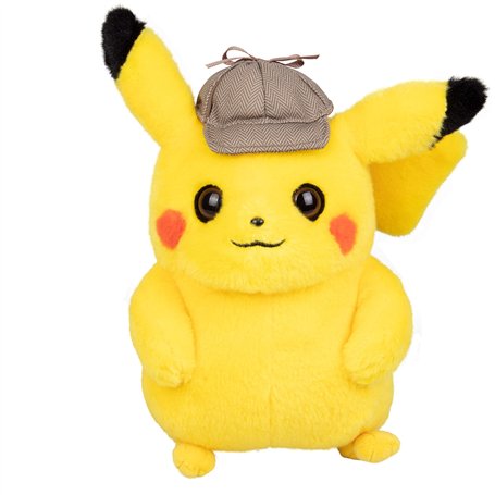 Bandai - Pokémon - Film Détective Pikachu - Peluche Détective Pikachu - Peluche 20 cm toute douce de Pikachu avec sa casquette -