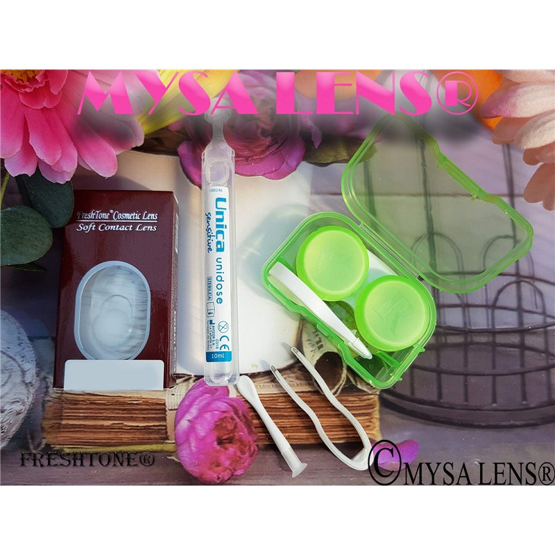 Image secondaire de FreshTone Lentilles De Contact De Couleur Hazel 3 Ton Kit De Rangement Boitier Pince et applicateur Offert 12 Mois sans correcti