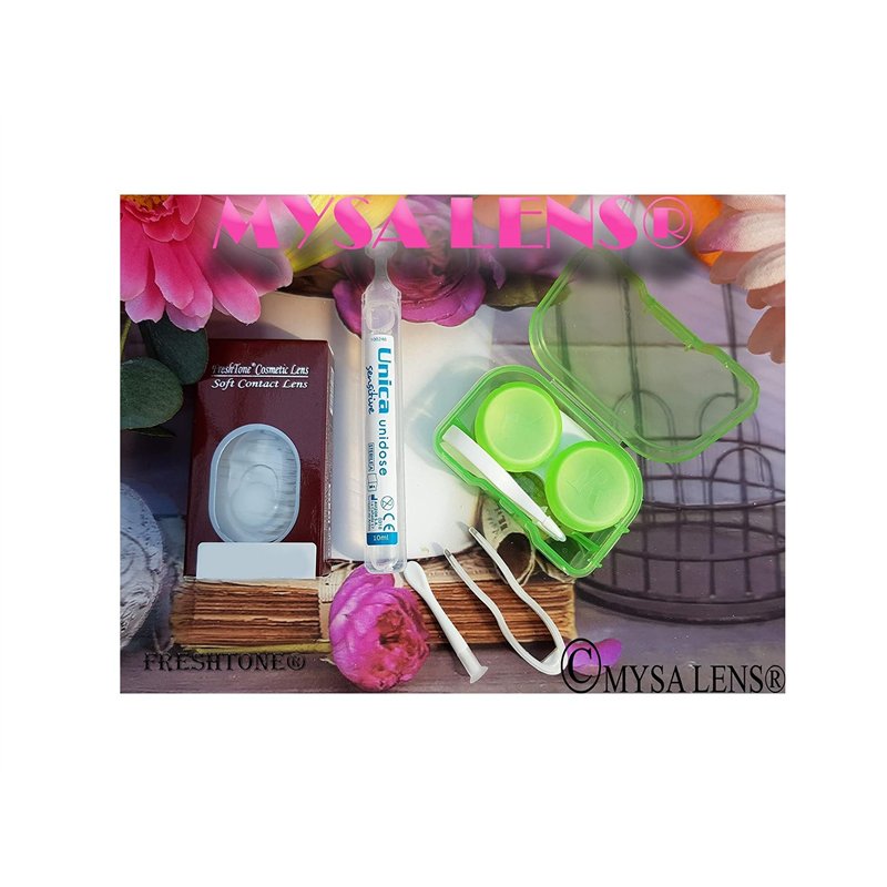 Image secondaire de FreshTone Lentilles De Contact De Couleur Jasmine 1 Ton Avizor Solution Multifonctions 10ML Kit De Rangement Couleur Aléatoire B