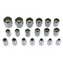 Douilles multi-empreintes Gear Lock 1/2" I 8-32 assortiment outillage Torx intérieur extérieur I kit de 19 pièces